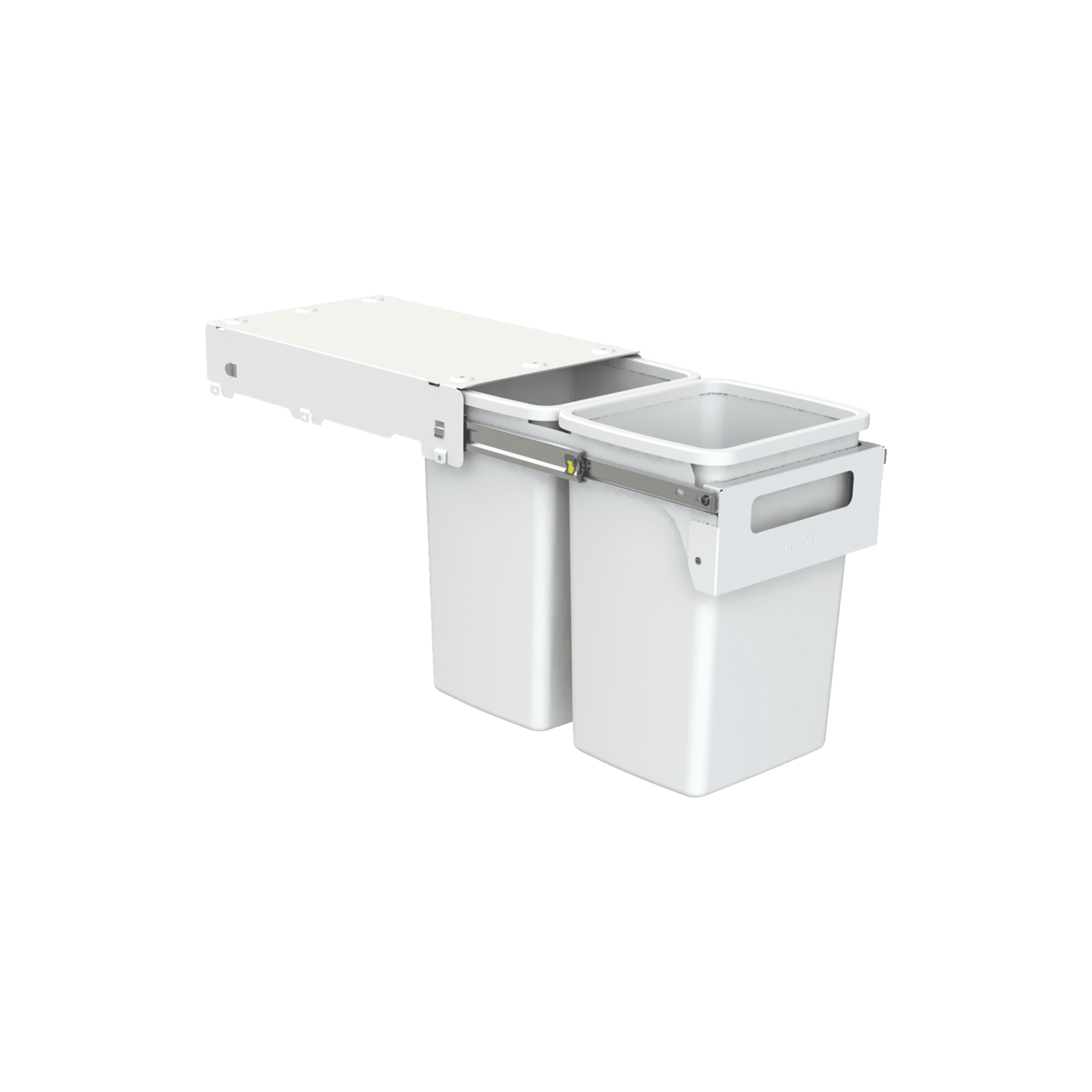 Hideaway Compact Bin 2 x 20L Buckets | Handle Pull
