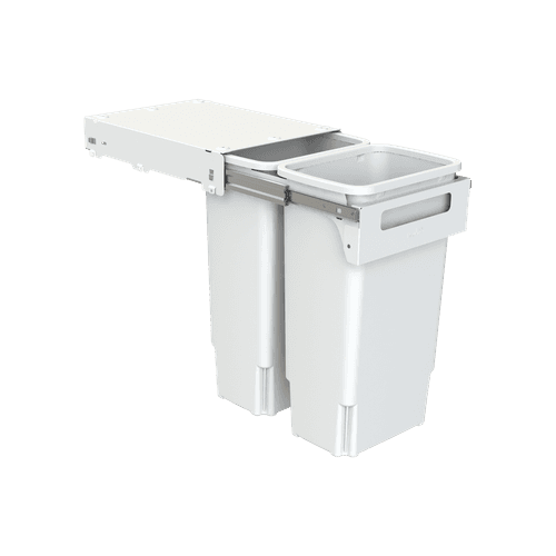 Hideaway Compact Bin 2 x 35L Buckets | Handle Pull