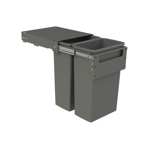 Hideaway Compact 2 x 40L Buckets | Door Pull | Cinder