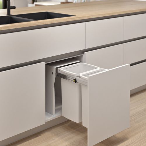 Compact Floor Mount 2 x 20L | Door Pull | White