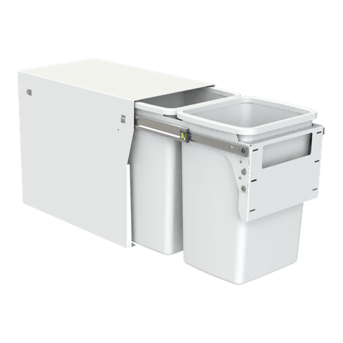 Compact Floor Mount 2 x 20L | Door Pull | White