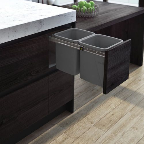 Hideaway Compact Bin 2 x 15L Buckets | Door Pull