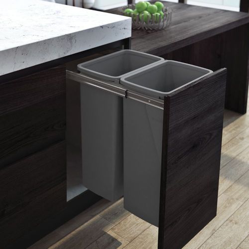 Hideaway Compact 2 x 40L Buckets | Door Pull | Cinder