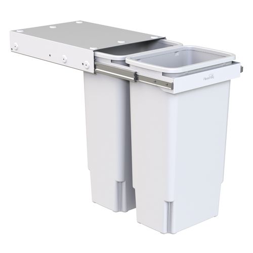 Hideaway Compact Bin 2 x 35L Buckets | Handle Pull