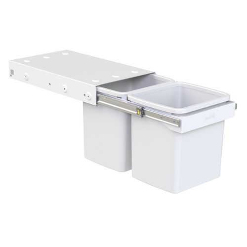 Hideaway Compact Bin 2 x 15L Buckets | Handle Pull