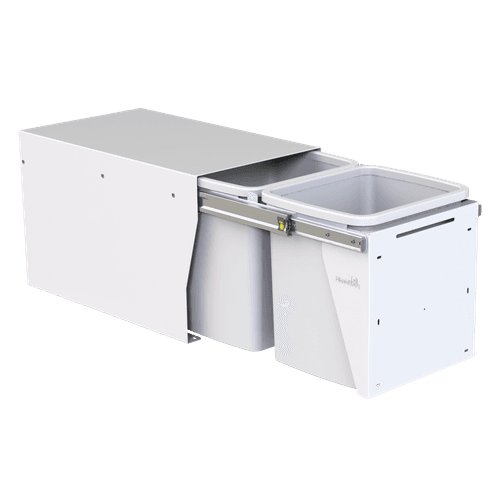 Compact Floor Mount 2 x 15L | Door Pull | White