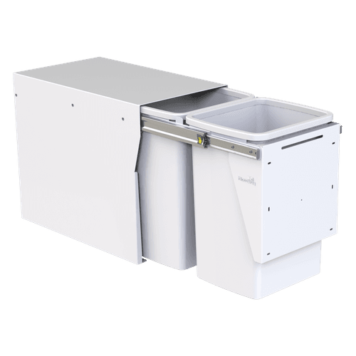 Compact Floor Mount 2 x 20L |  Door Pull | White