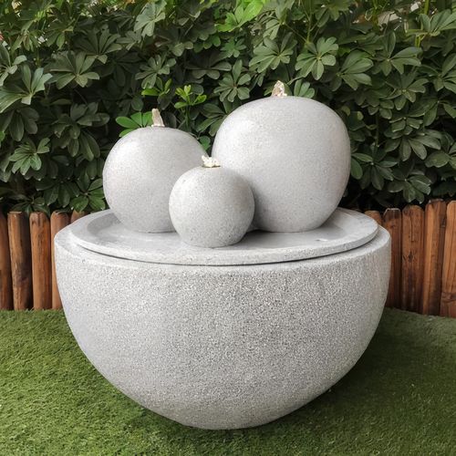3 Balls With Bowl Base Water Fountain - White