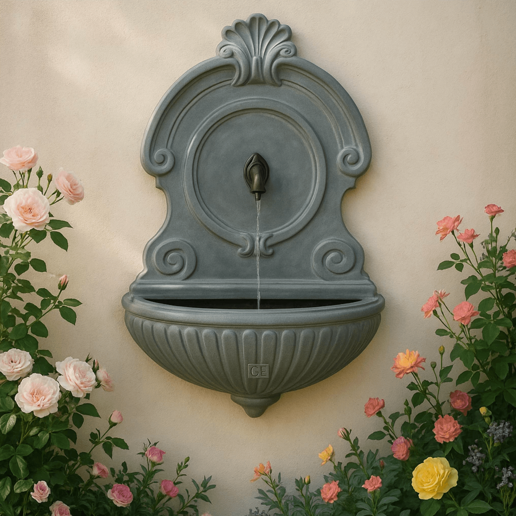 Oeil de Boeuf Wall Fountain with Lincoln Spout