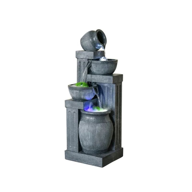 Serene Tiered Pot Water Feature 40 x 40 x 118cm