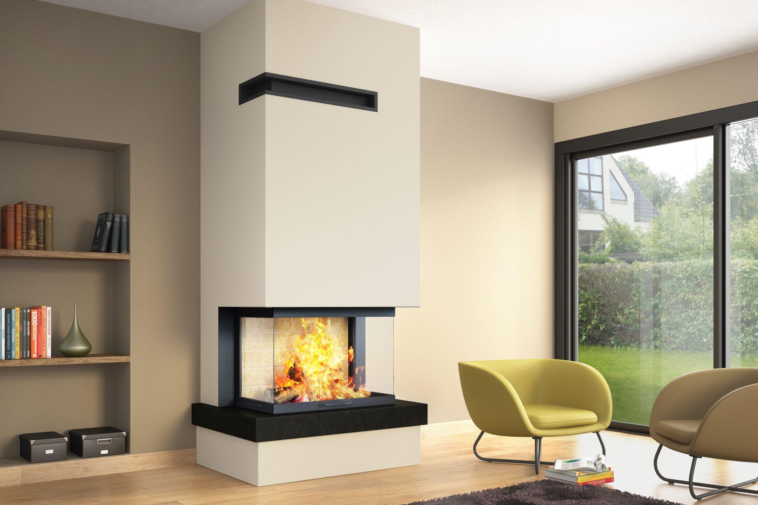 Axis H1200 3V 3 Sided Wood Fireplace