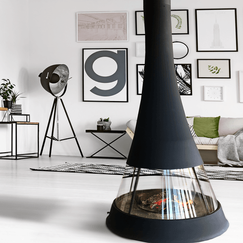 JC Bordelet Linea 914 - Suspended Wood Fireplace