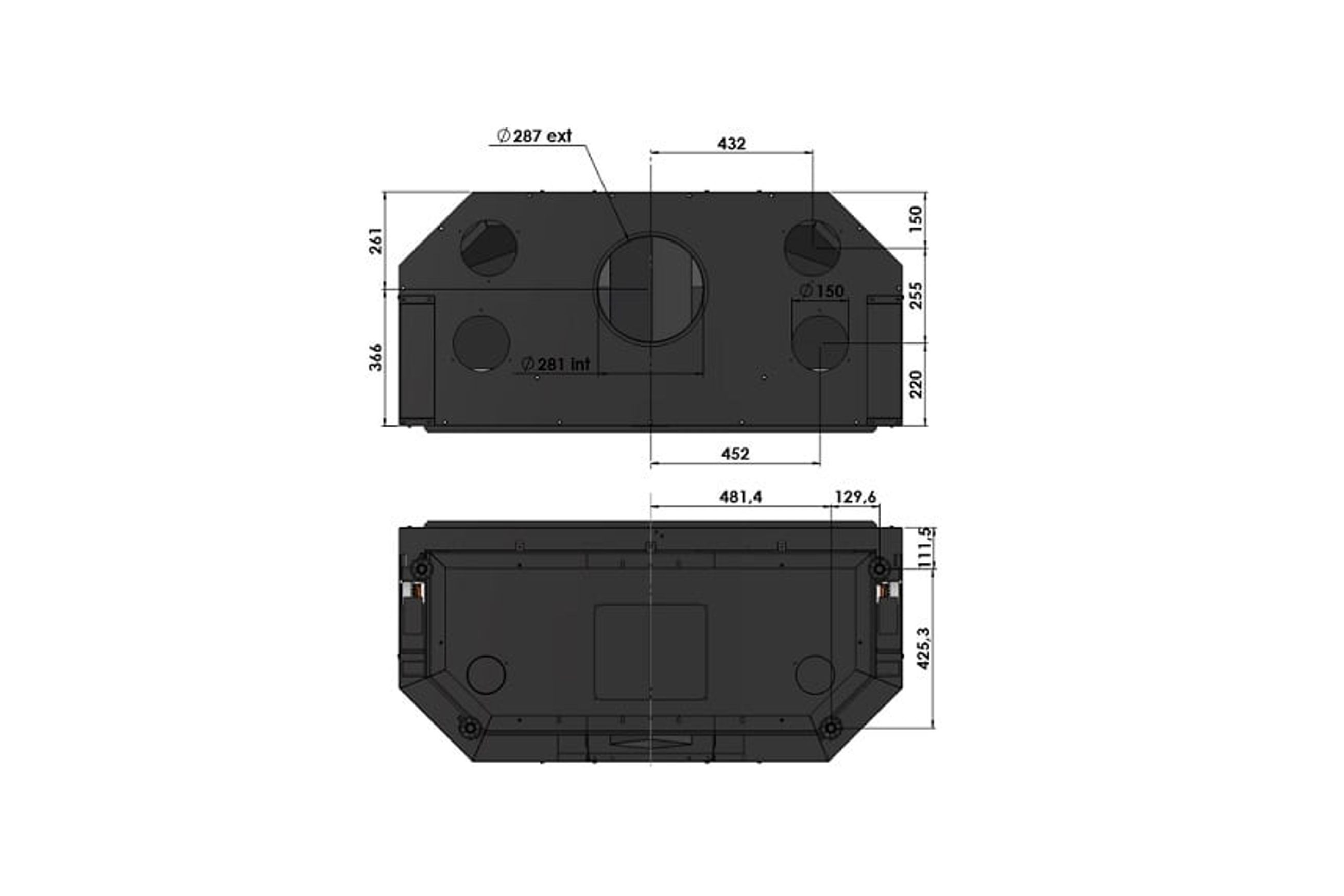 Cheminee Chazelles Designer D1350 Wood Fireplace