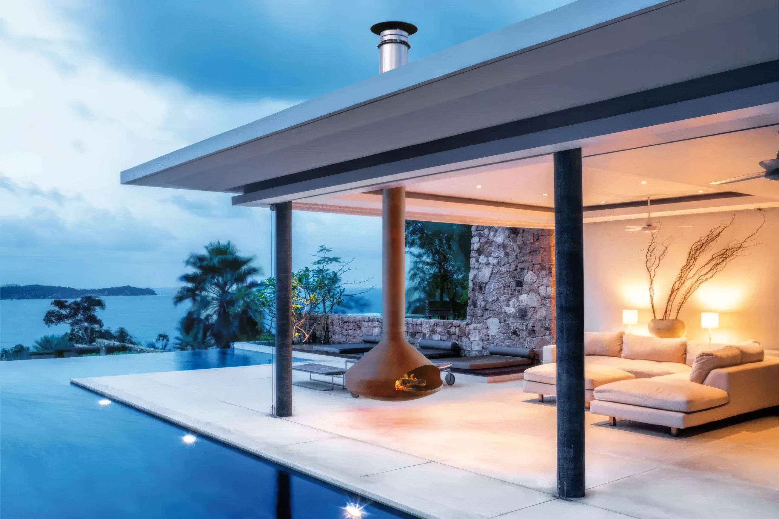 Ergofocus Suspended Outdoor Fireplace