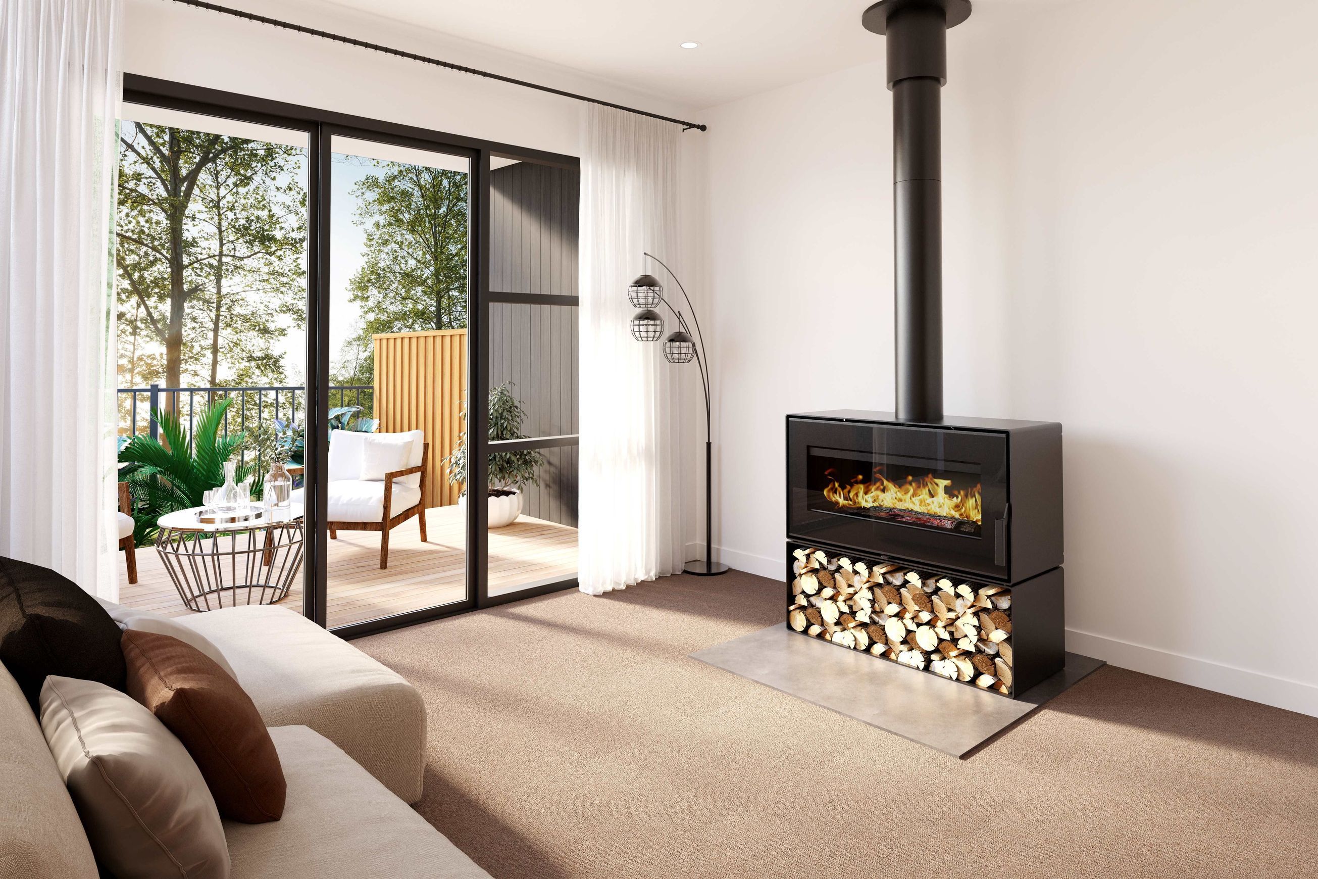 Visionline Taurus Single-Sided Freestanding Wood Fire