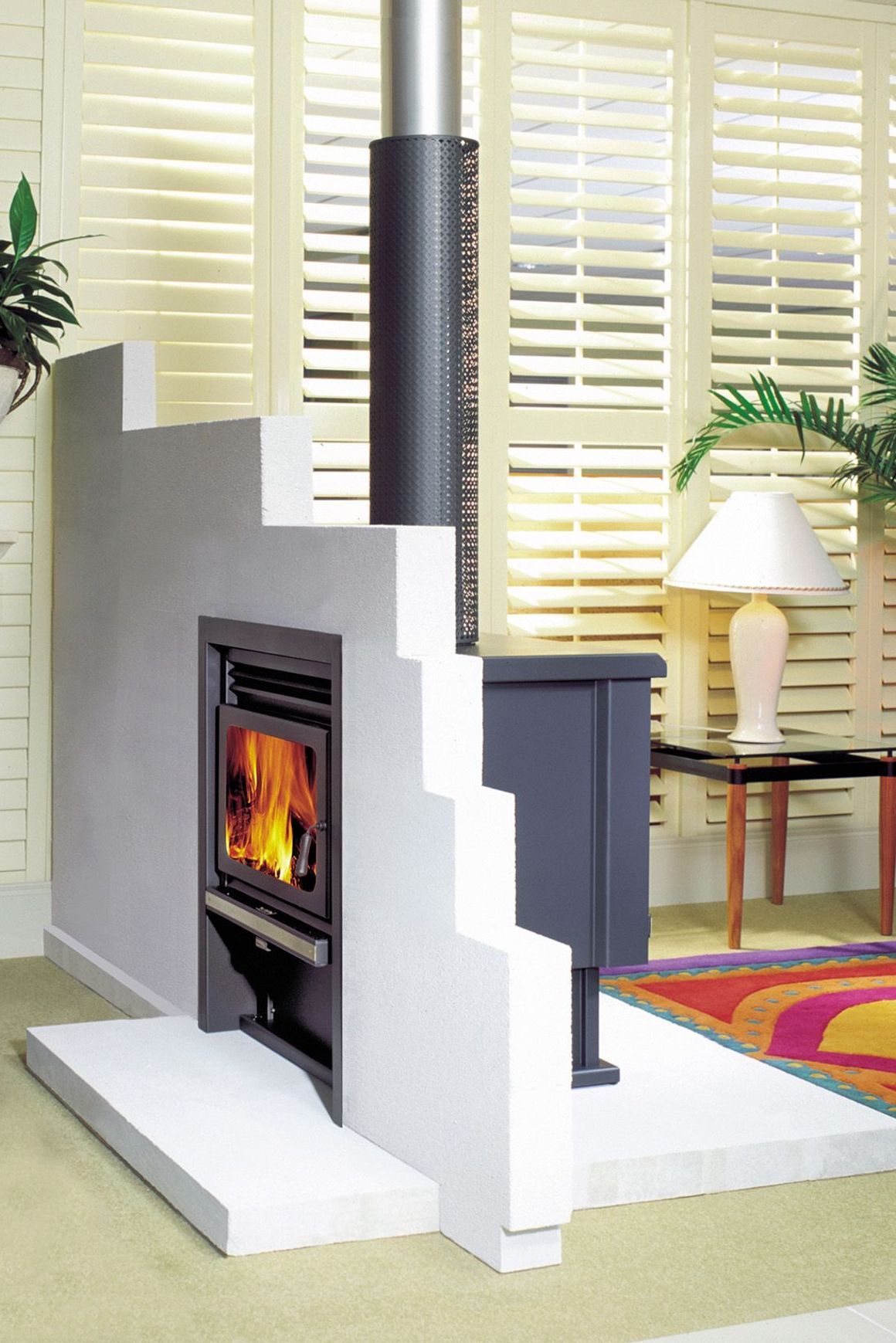 Kemlan Coupe Inbuilt Double Sided Rural Wood Fireplace