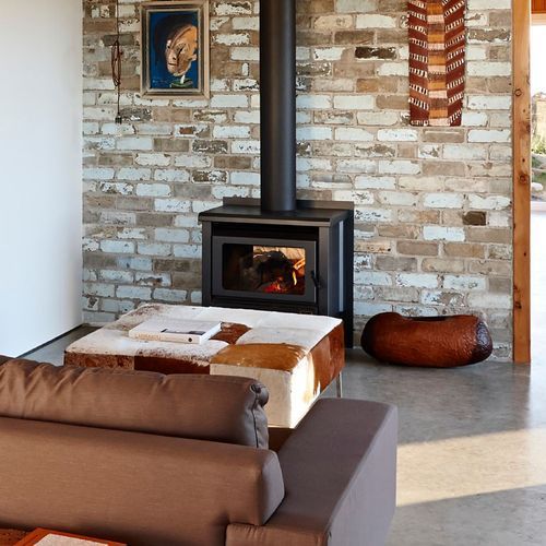 Kemlan-Coupe Wall Penetration Double Sided Rural Wood Fireplace