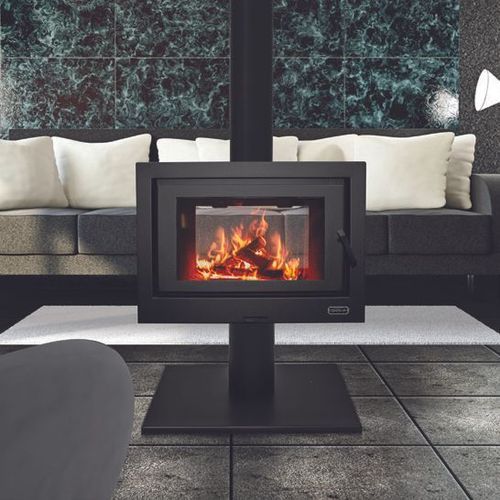 Kemlan See-Through Cube Rural Wood Fireplace
