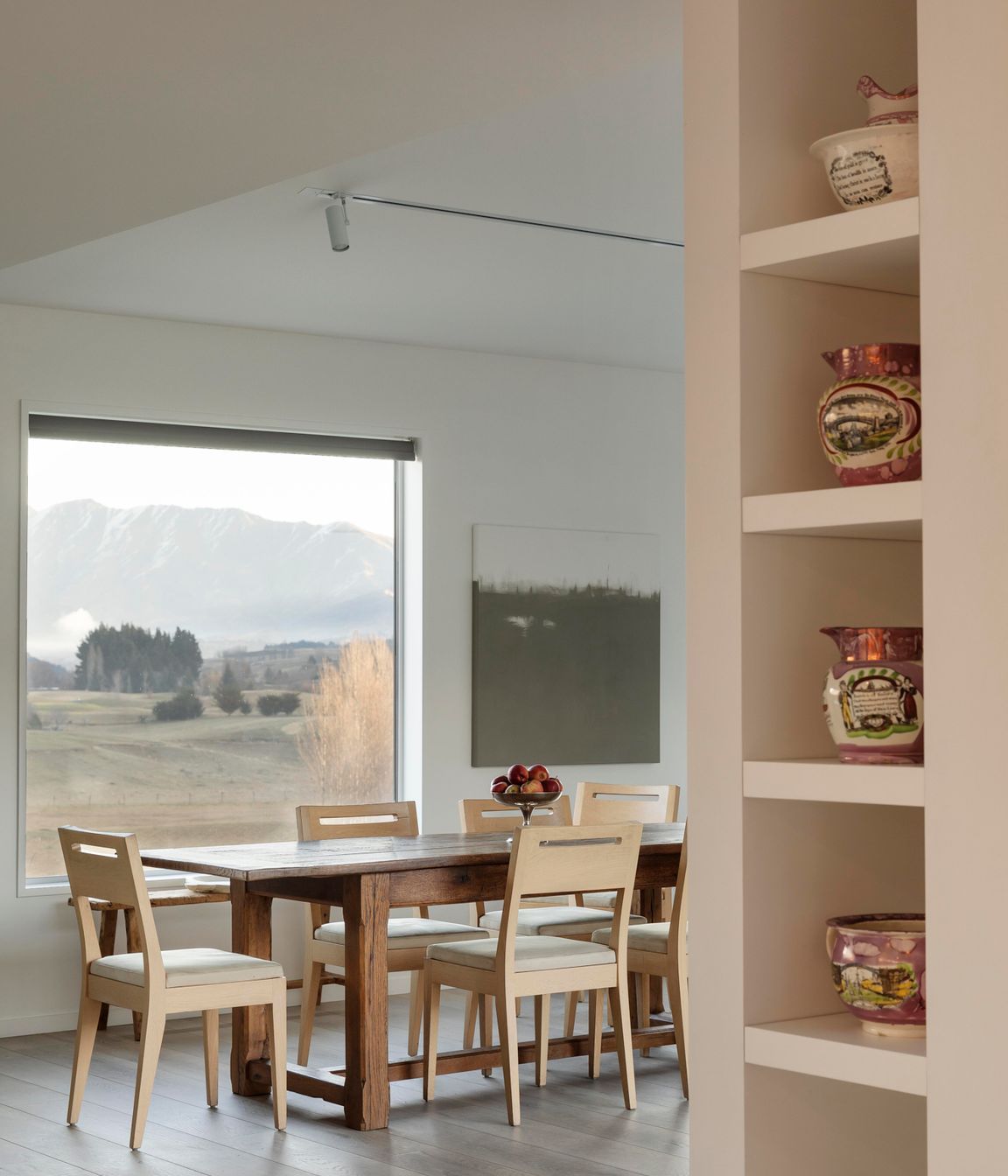 A display spot for family heirlooms was created bespoke for the space.