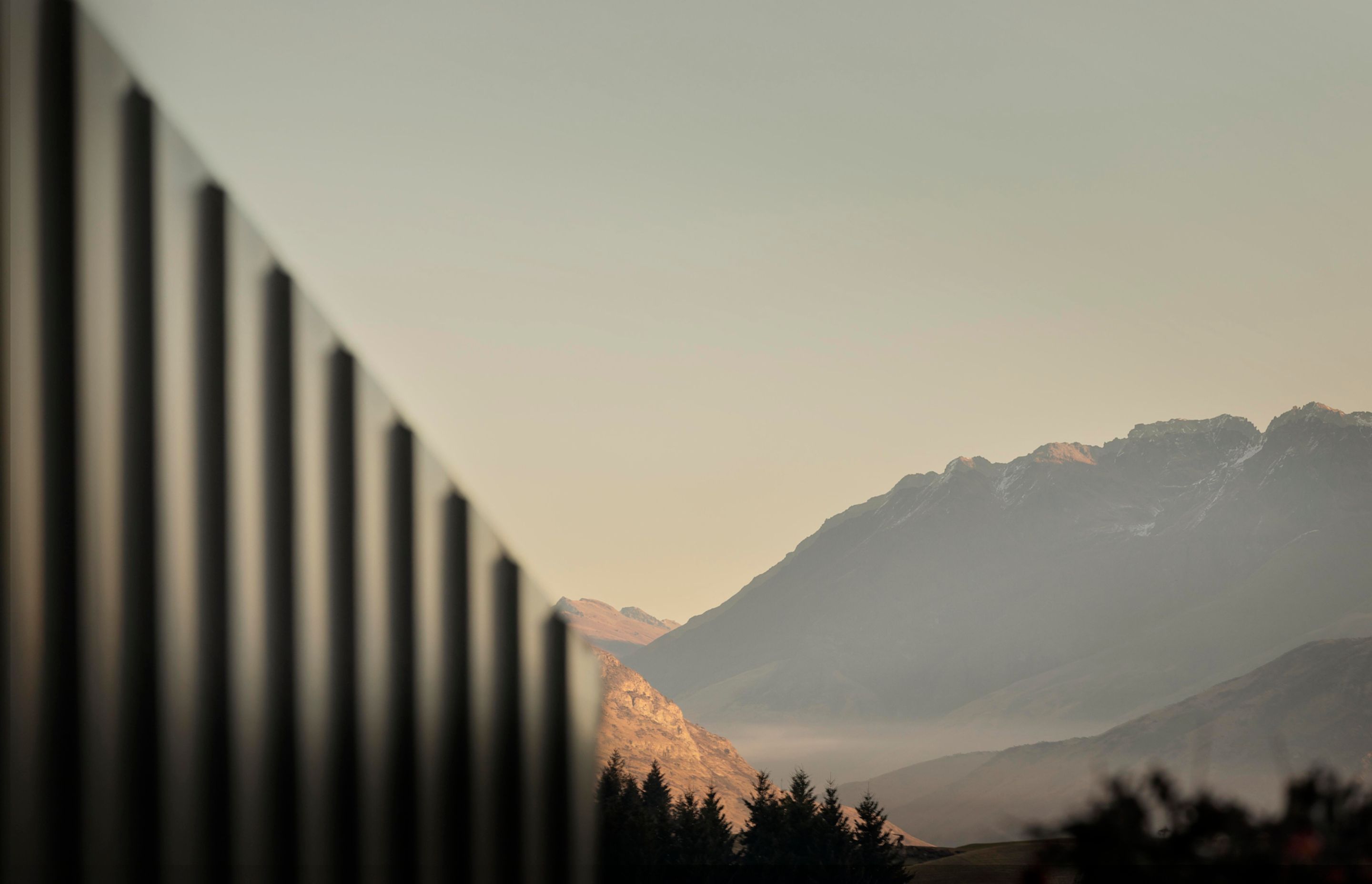 The jaw-dropping Remarkables mountain range seen from the site.