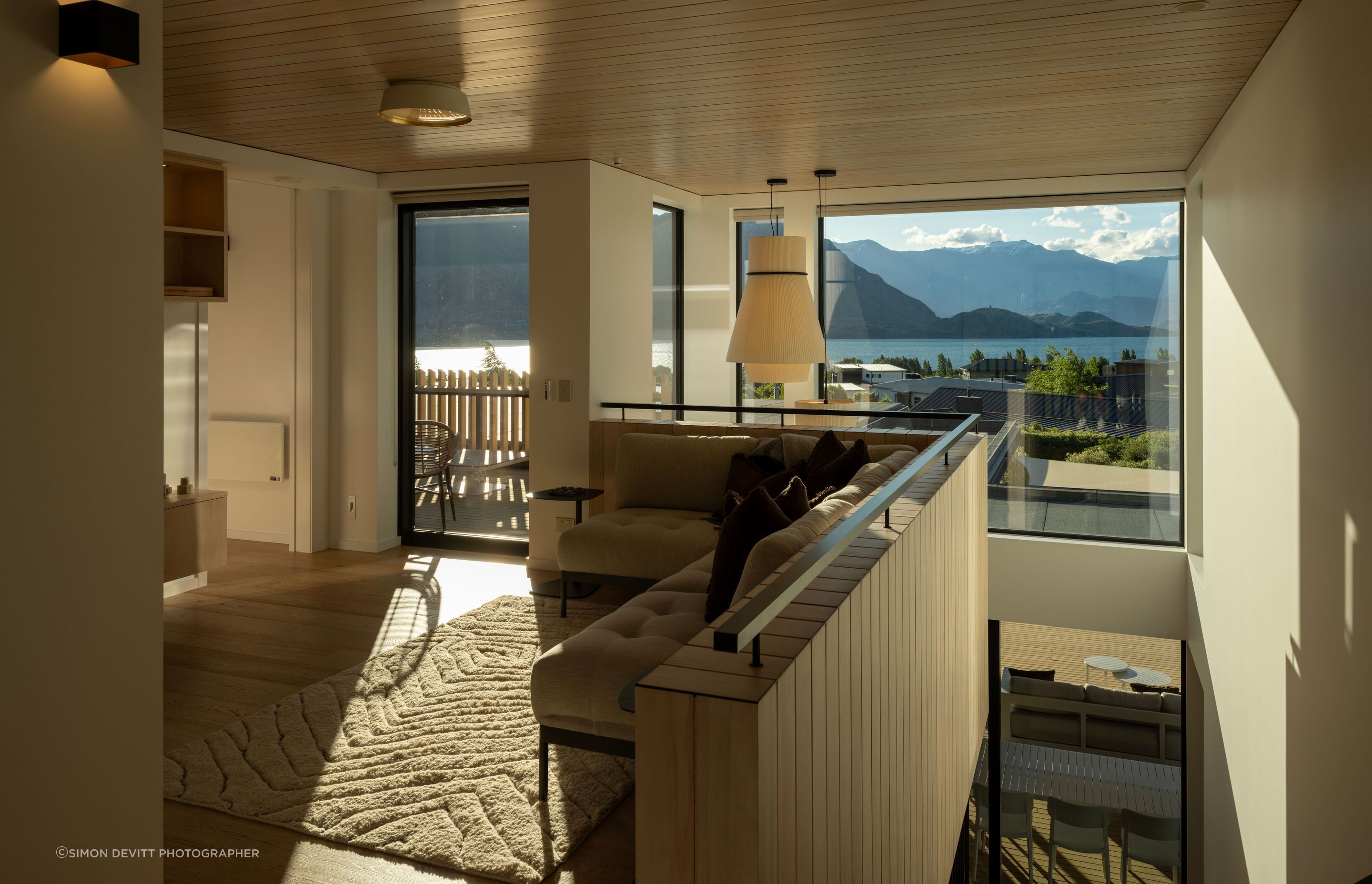 No wasted space.  The circulation space upstairs doubles as an extra lounge.