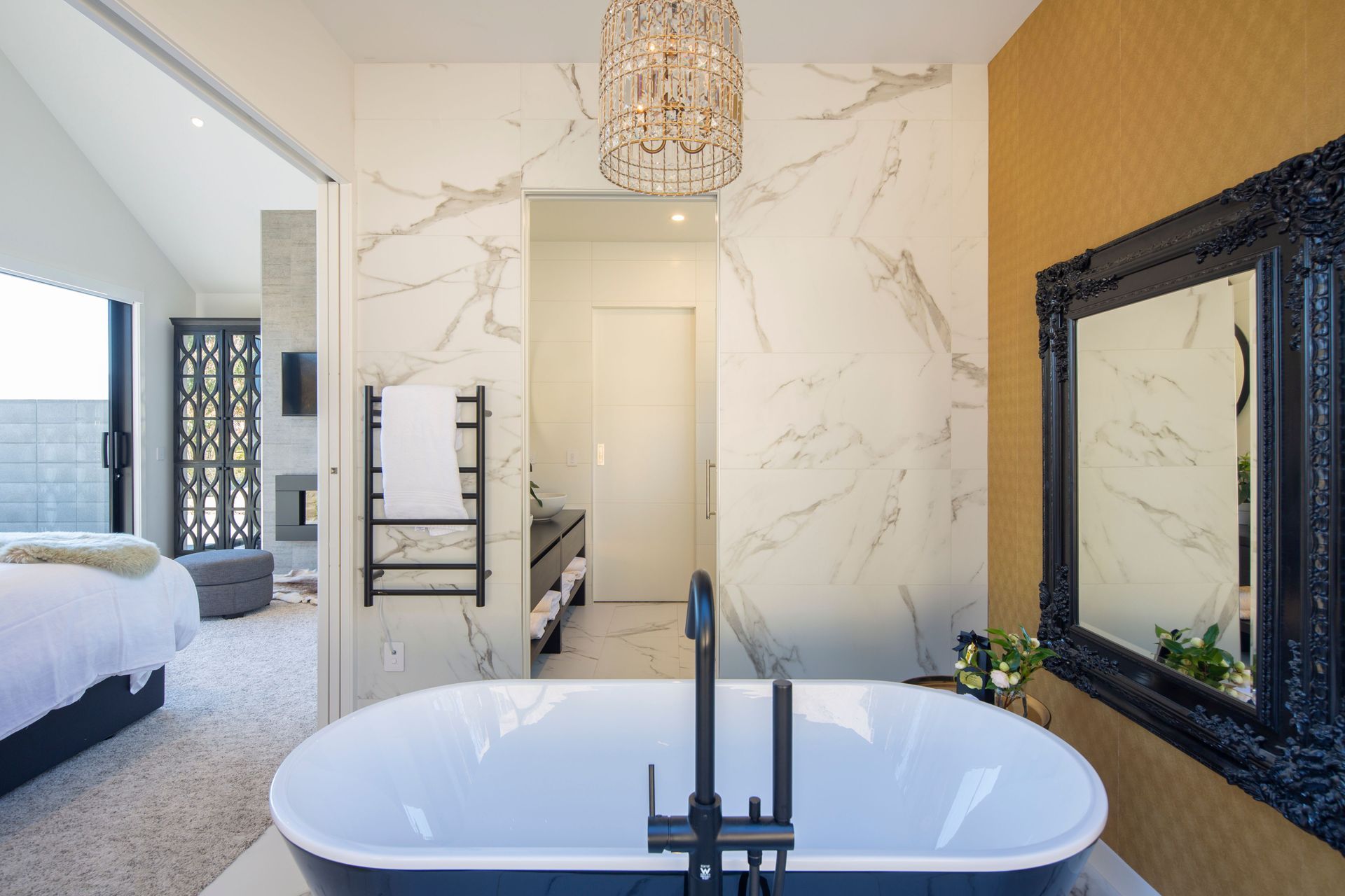 Ensuite boasting large free standing bath.