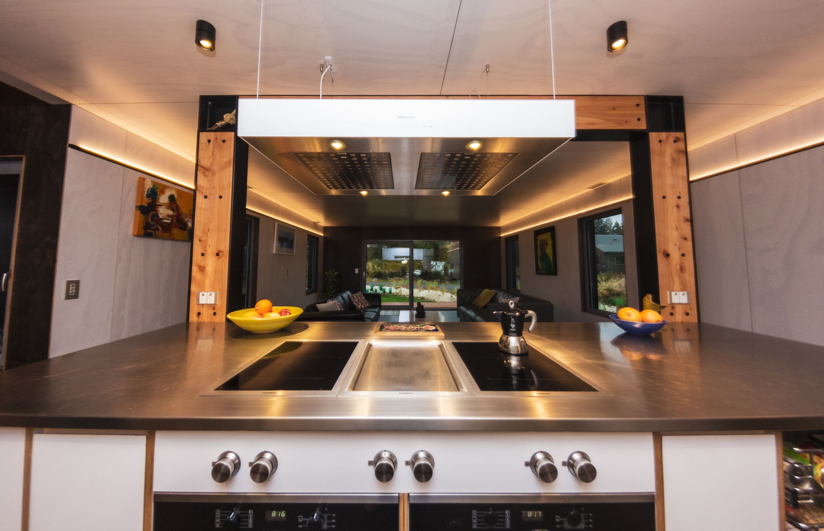 A functional kitchen allows large meals to be prepared.