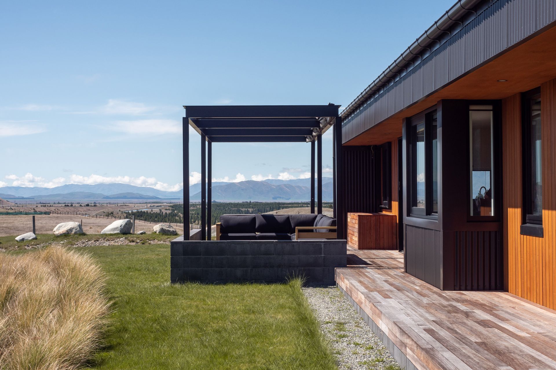 There are multiple options for outdoor living spaces. “They can be in and experience the landscape without just having one key area, which in uncertain conditions you couldn't use.”