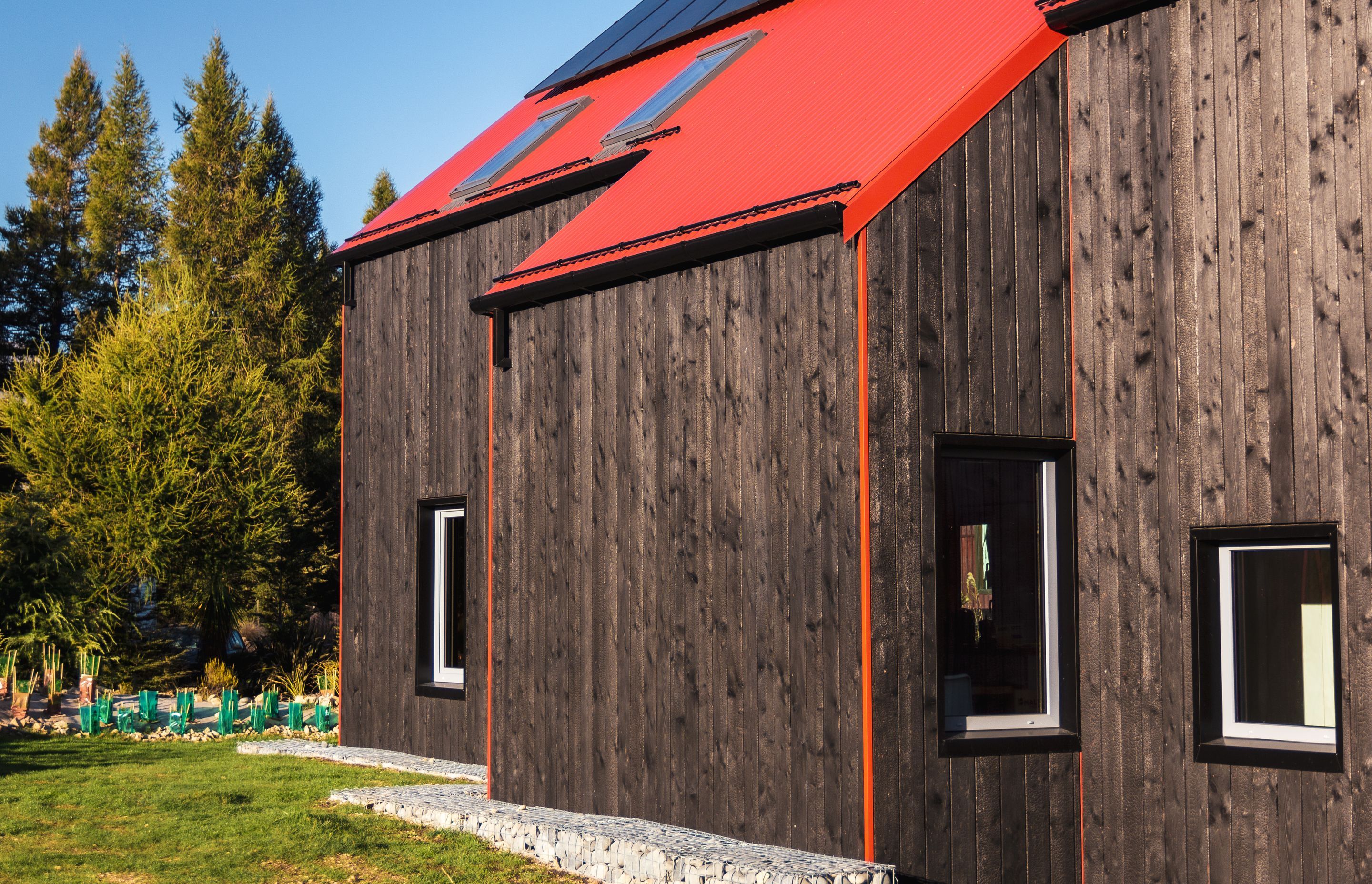 Strongly contrasting colours add interest.