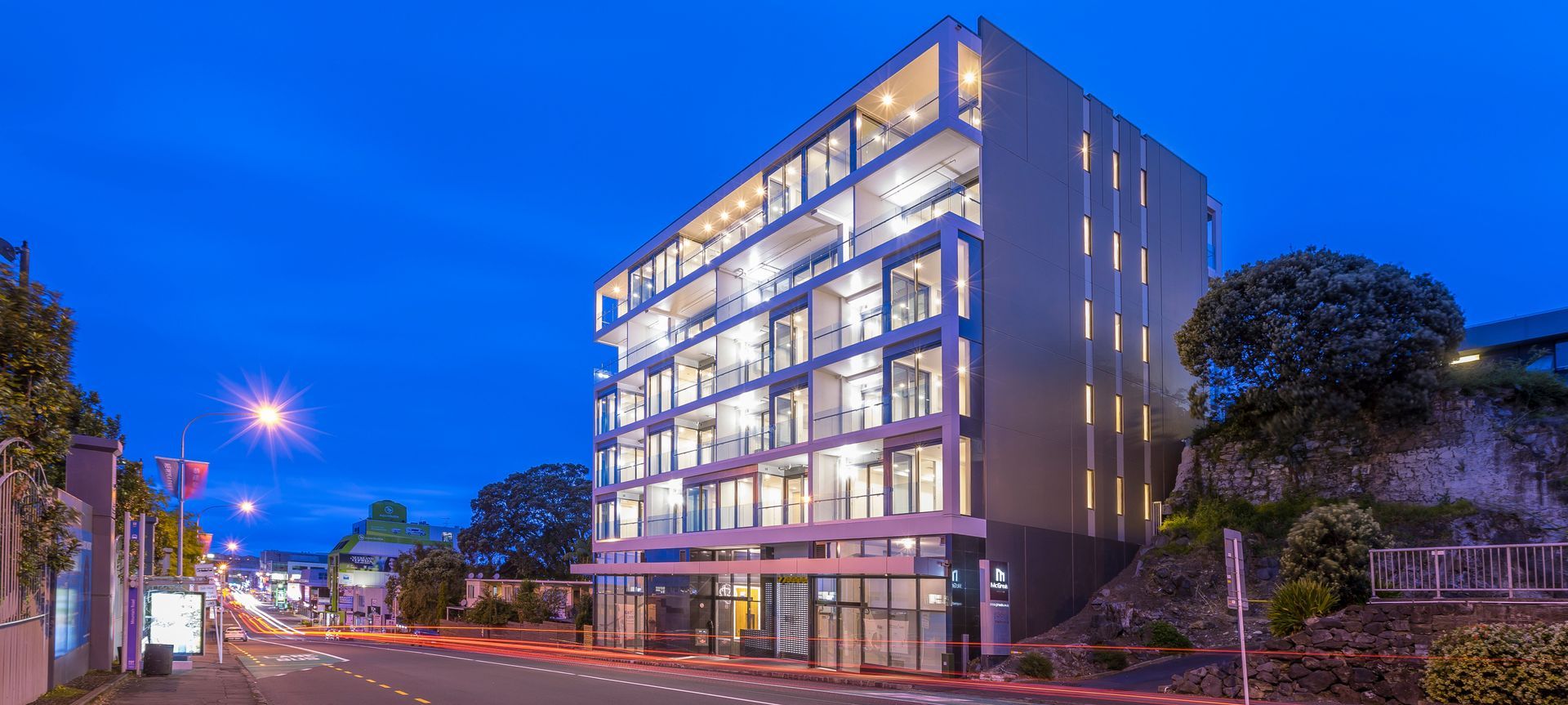 The James Apartments banner