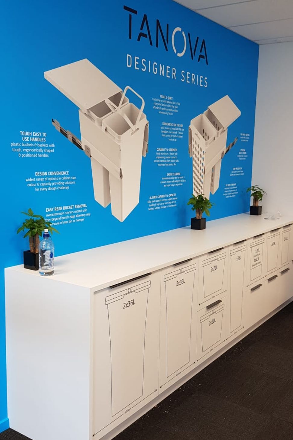 Tanova Designer Series Pull Out Soft Close Kitchen Waste Bin Systems