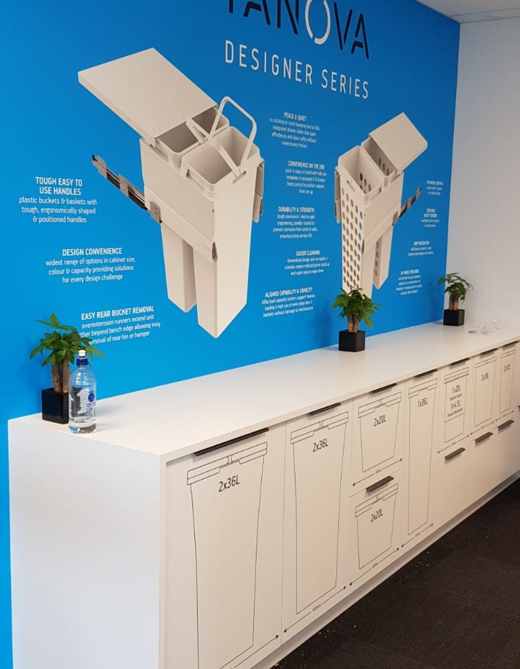 Tanova Designer Series Pull Out Soft Close Kitchen Bins 3