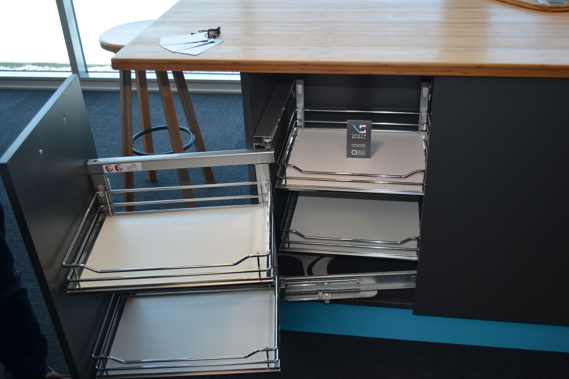 Fit Showroom Christchurch - Vauth Sagel COR Fold Unit for Blind Corner Cabinets. In Premea Style.