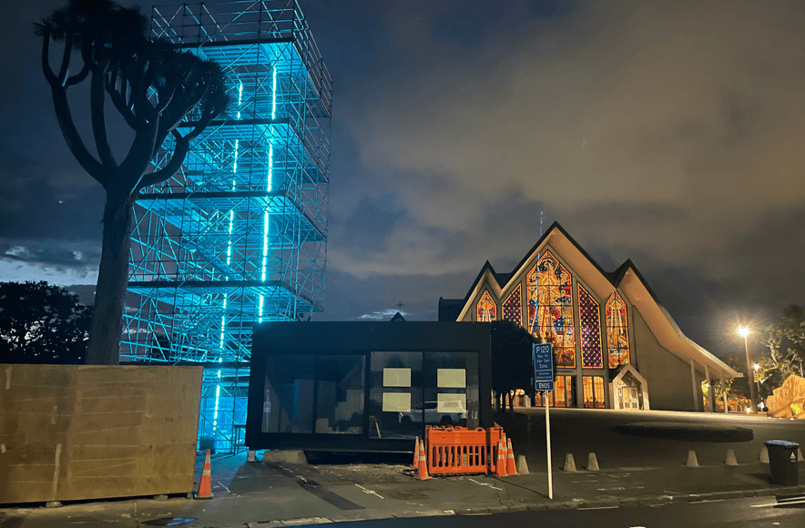 Neon LED Feature lighting- Holly Apartments Viewing Platform