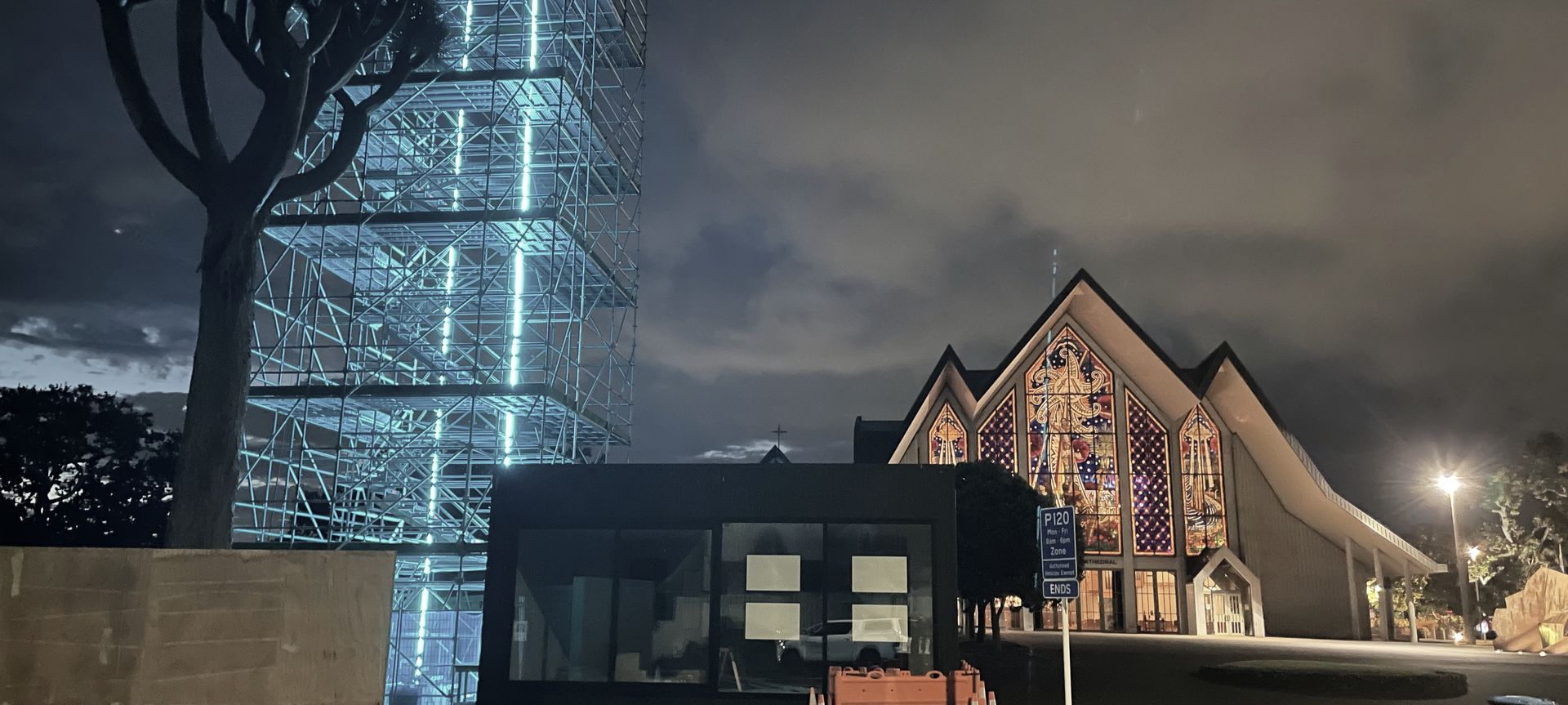Neon LED Feature lighting- Holly Apartments Viewing Platform banner
