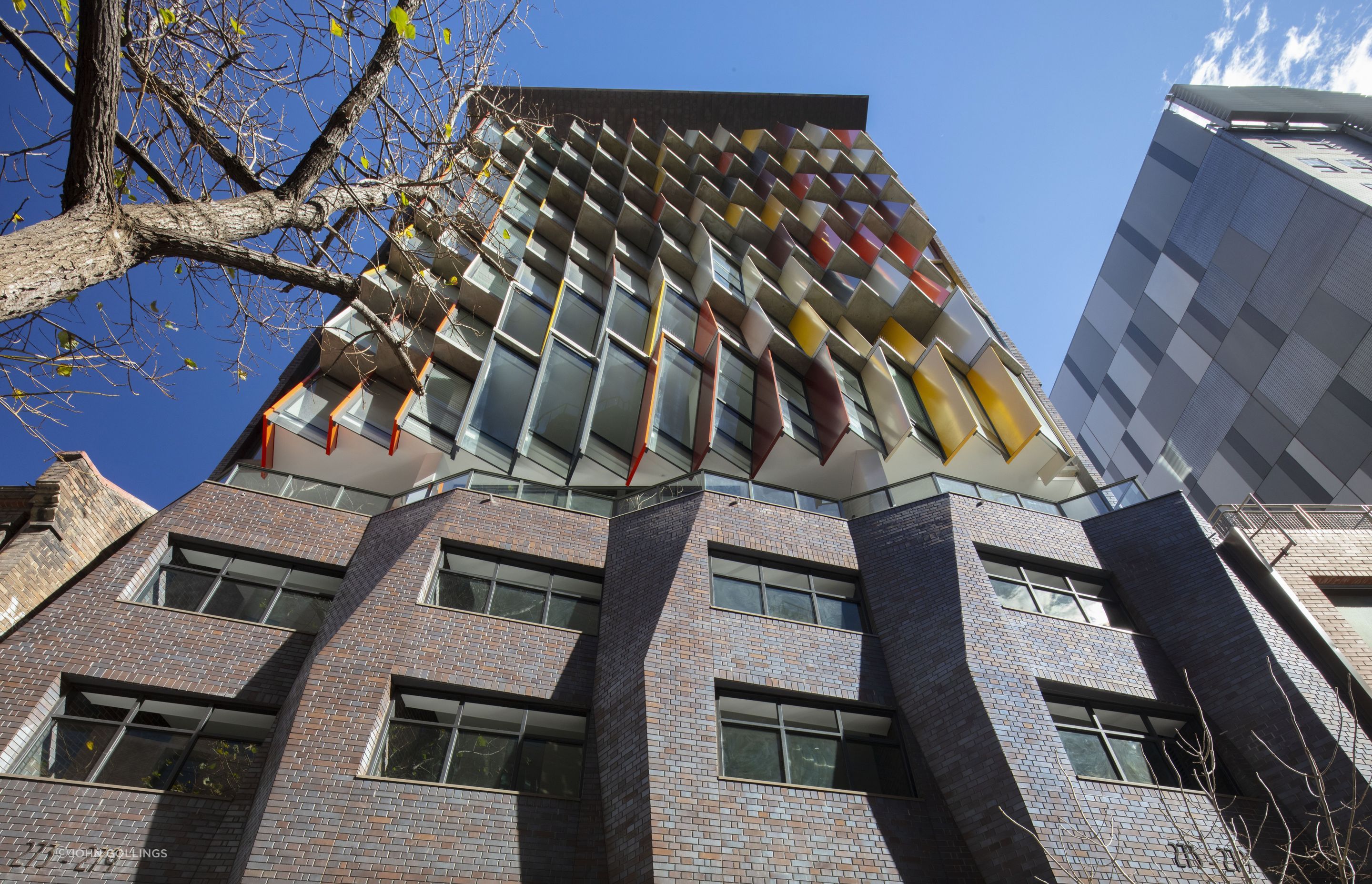 The spectacular Iron Mountain brick podium of Kaz Tower