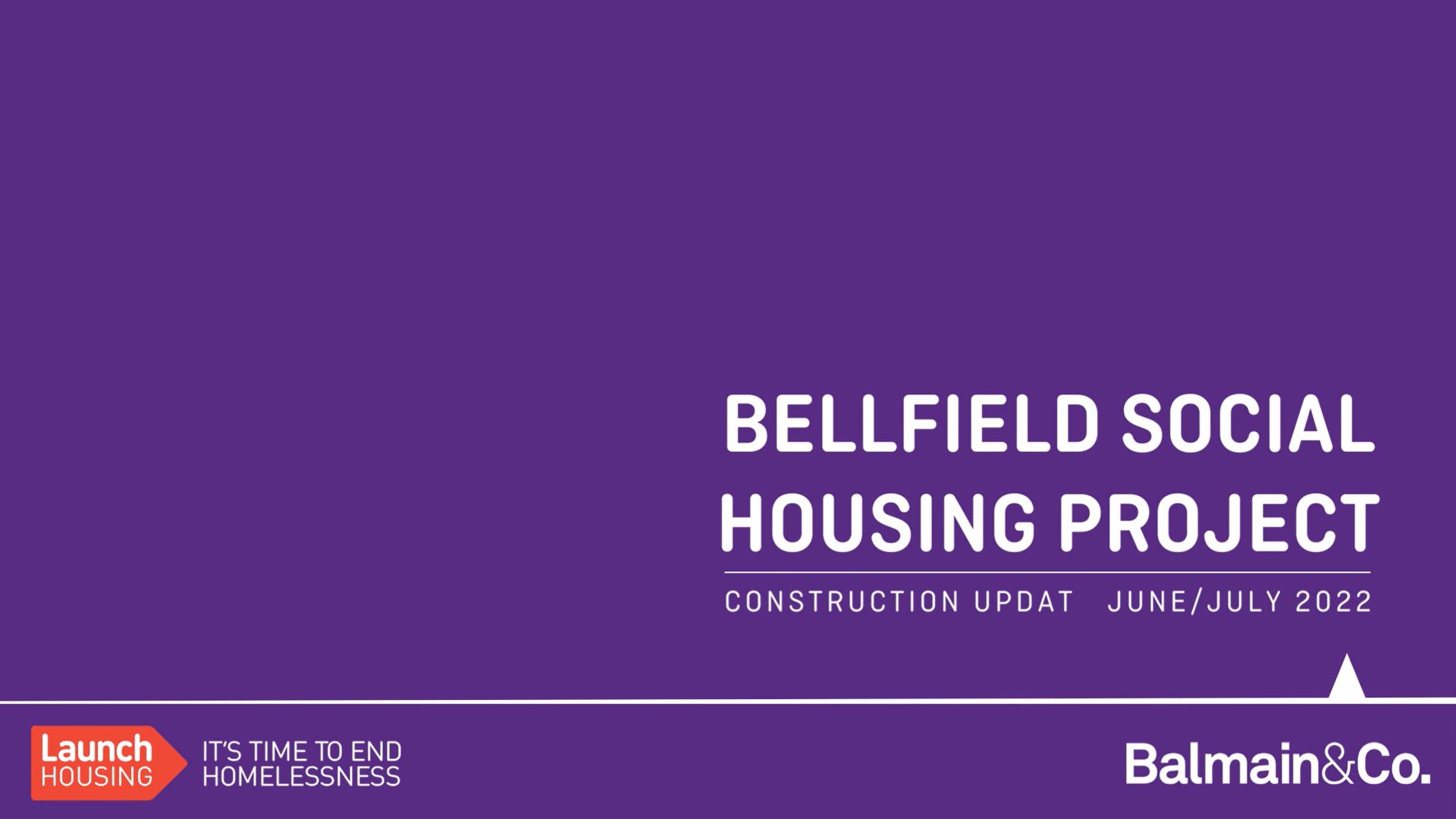 Bellfield Social Housing Project | Construction Update: June to July 2022 video