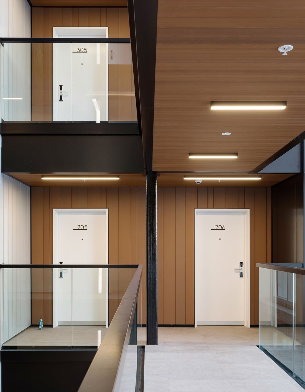 Victor Apartments, Browns Bay. Innoclad and Innoceil (spotted gum).