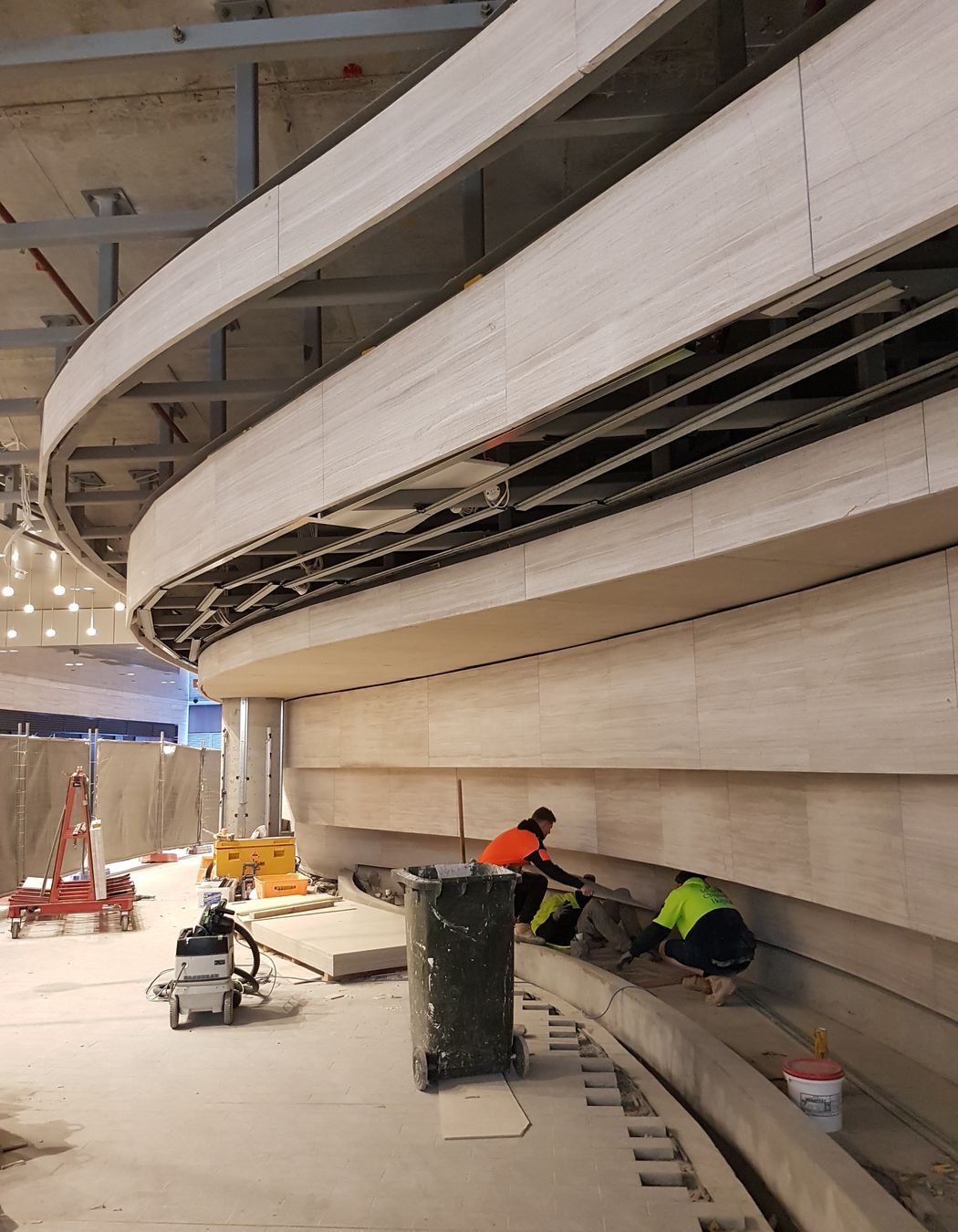 Studco Top Hats in an internal wall.