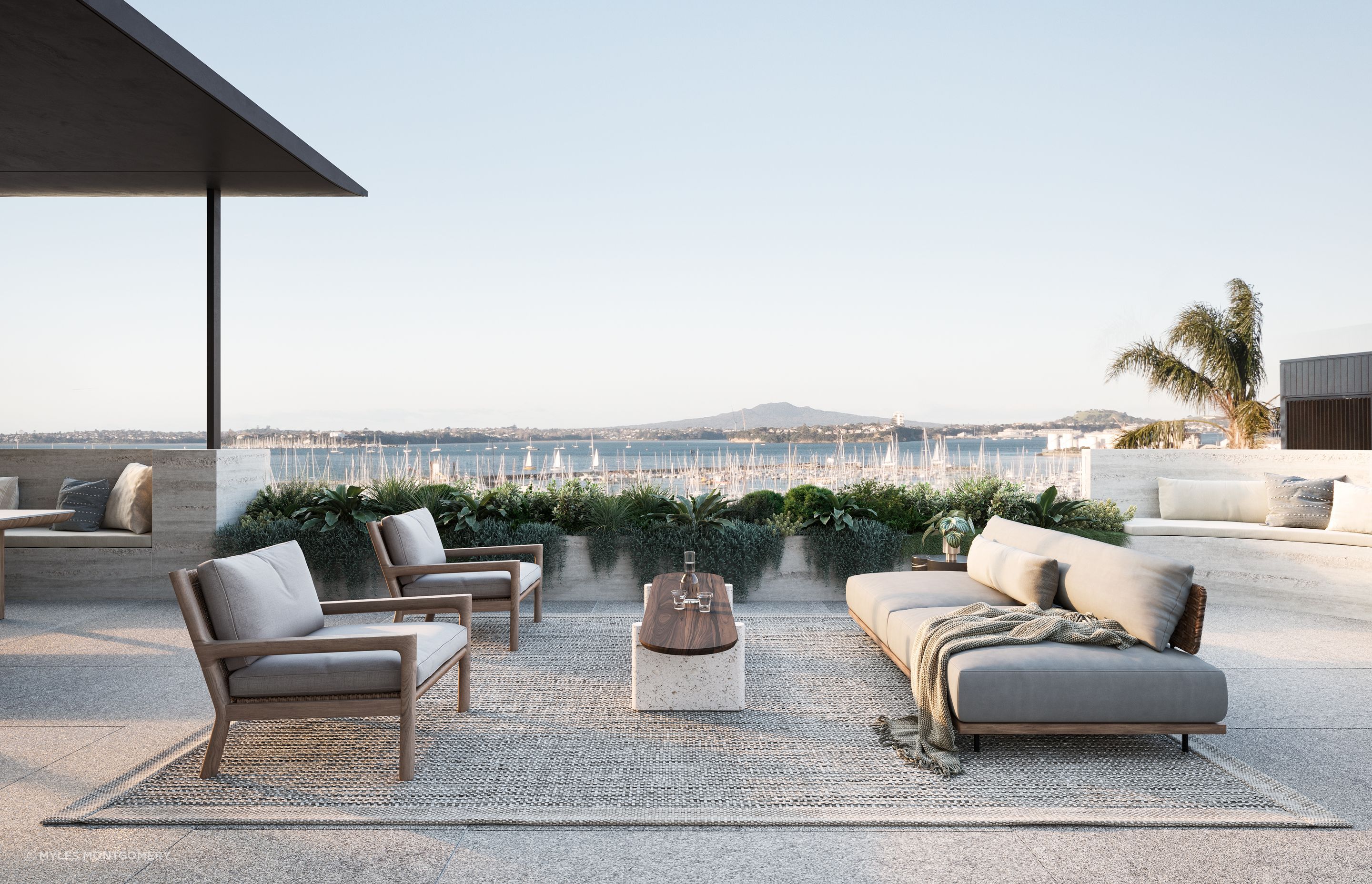 Eastern Terrace with open views above Westhaven Marina.