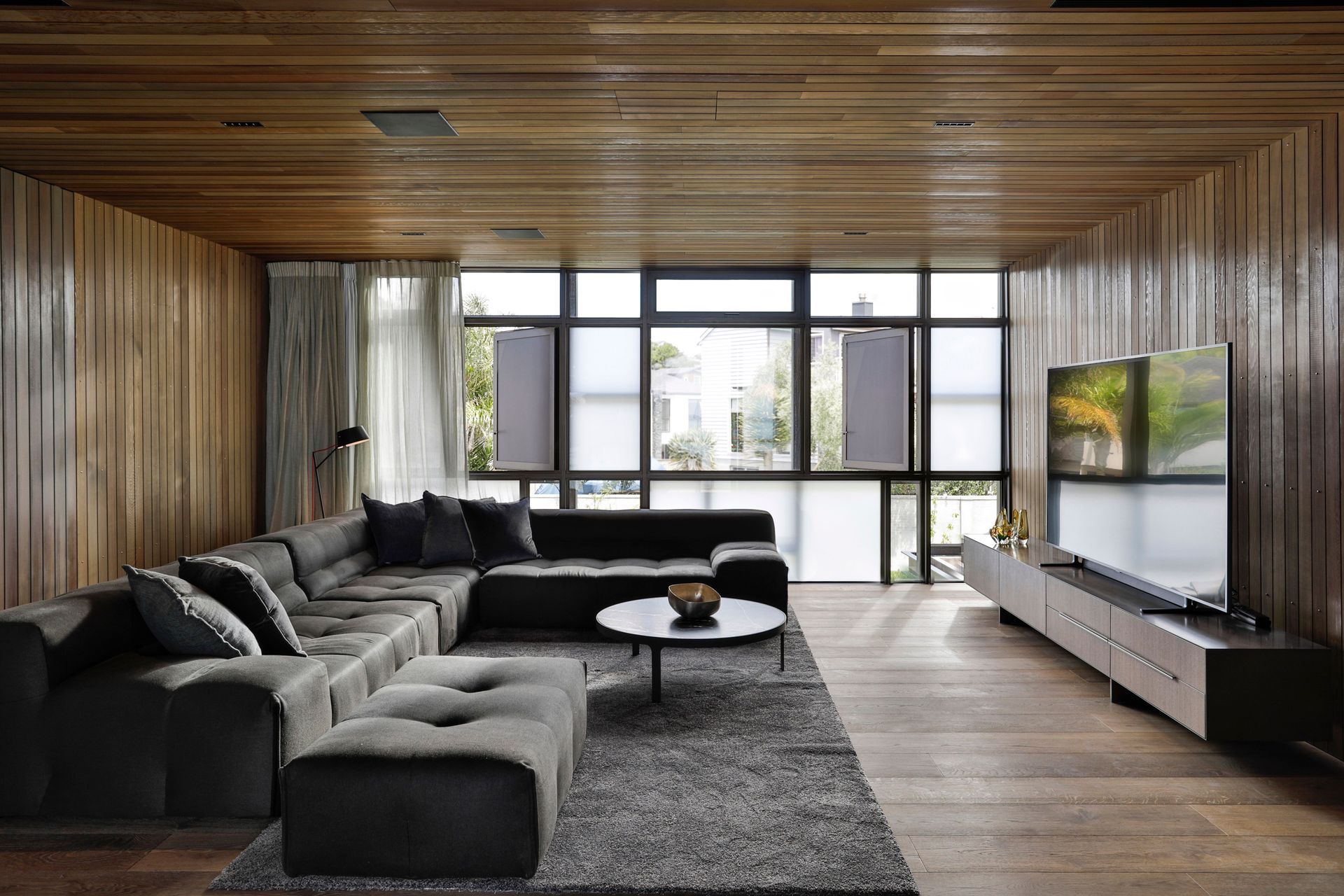 Upstairs, a cosy media room is located between the guest bedroom wing and the master suite.