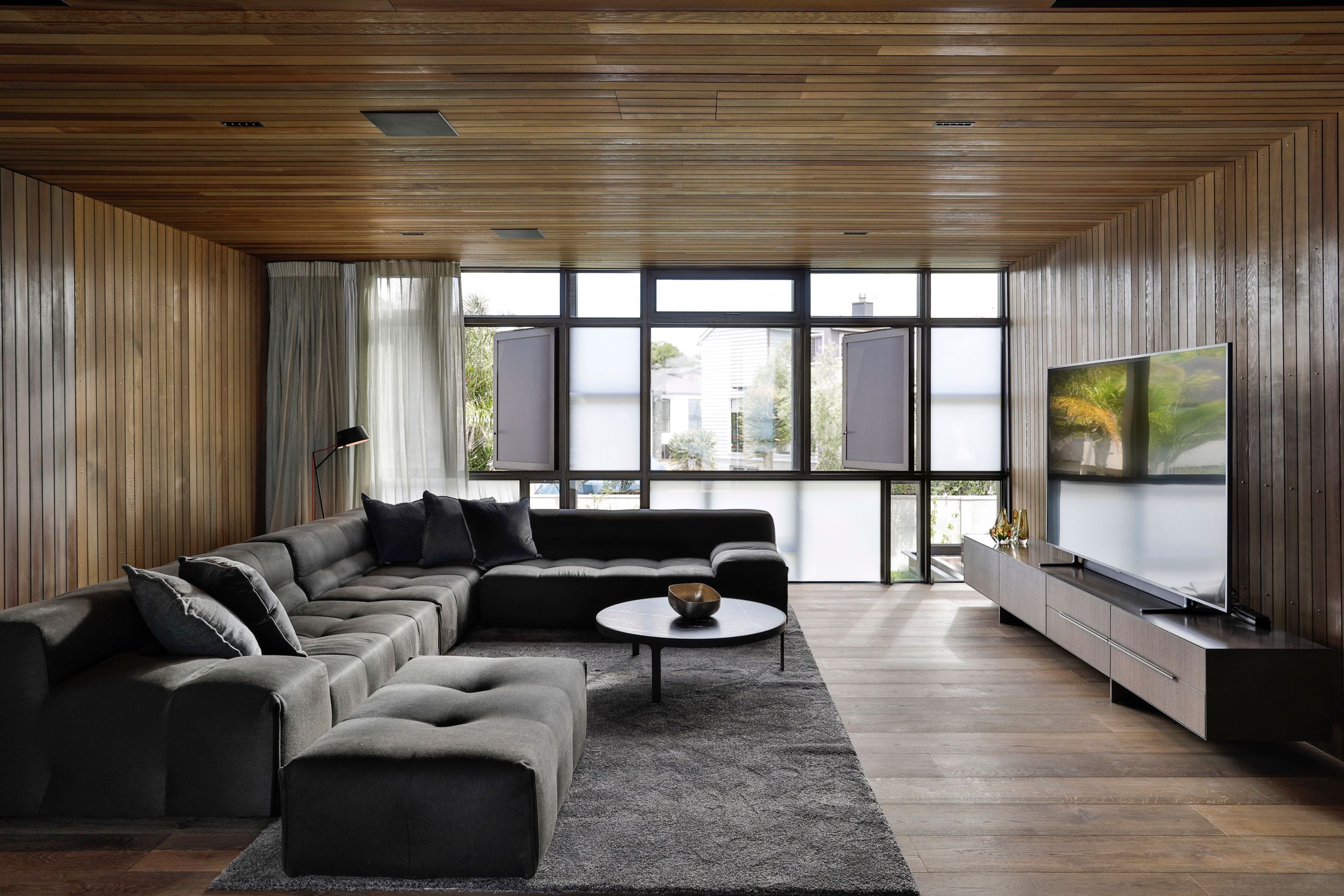 Upstairs, a cosy media room is located between the guest bedroom wing and the master suite.