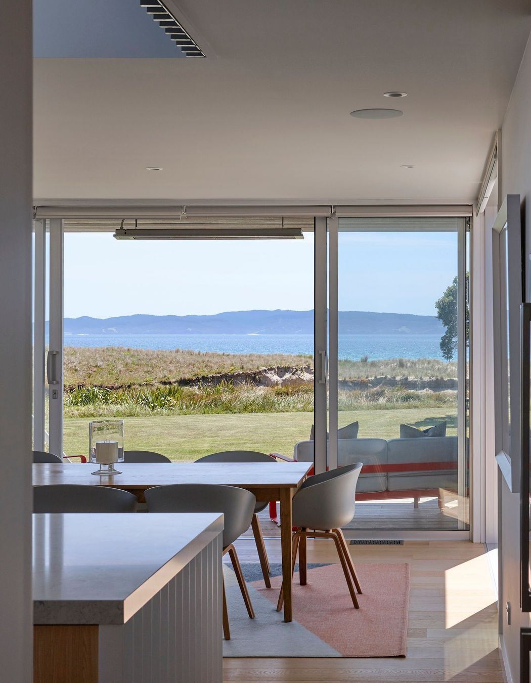 Eva and Kate say they utilised eaves and and overhangs to ensure that spaces don't overheat.