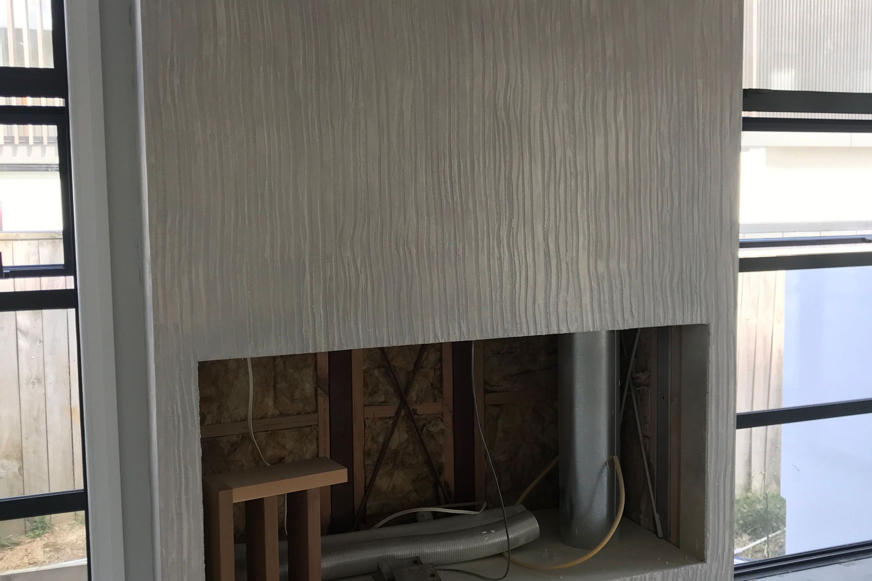 Fireplace, Bamboo finish - Venetian plaster