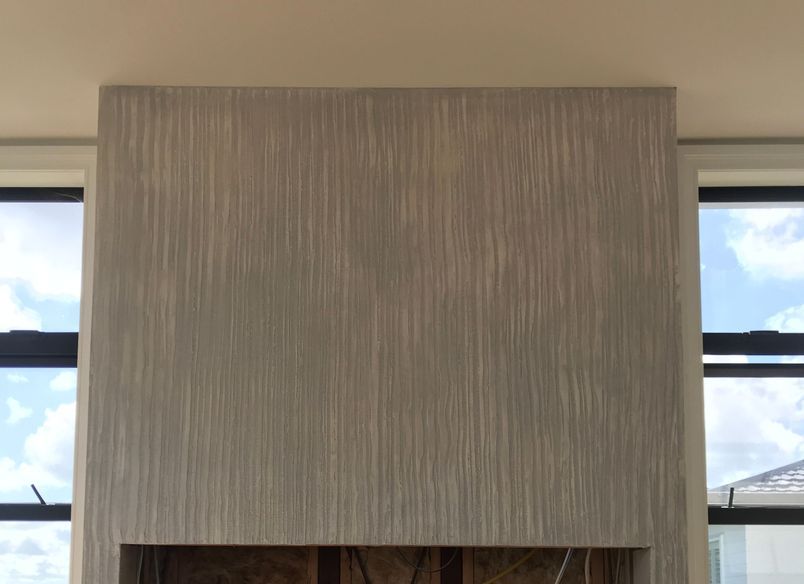 Fireplace, Bamboo finish - Venetian plaster