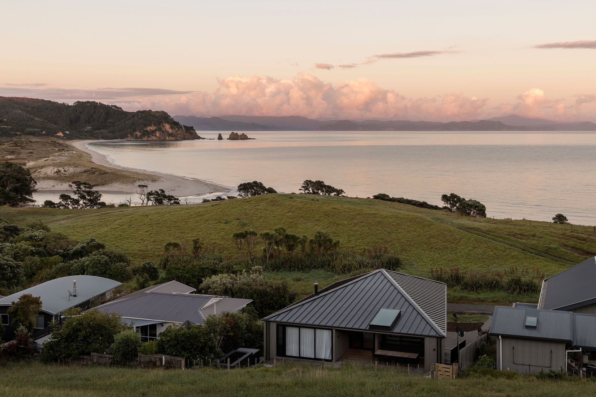 A view of the home from the hillside.