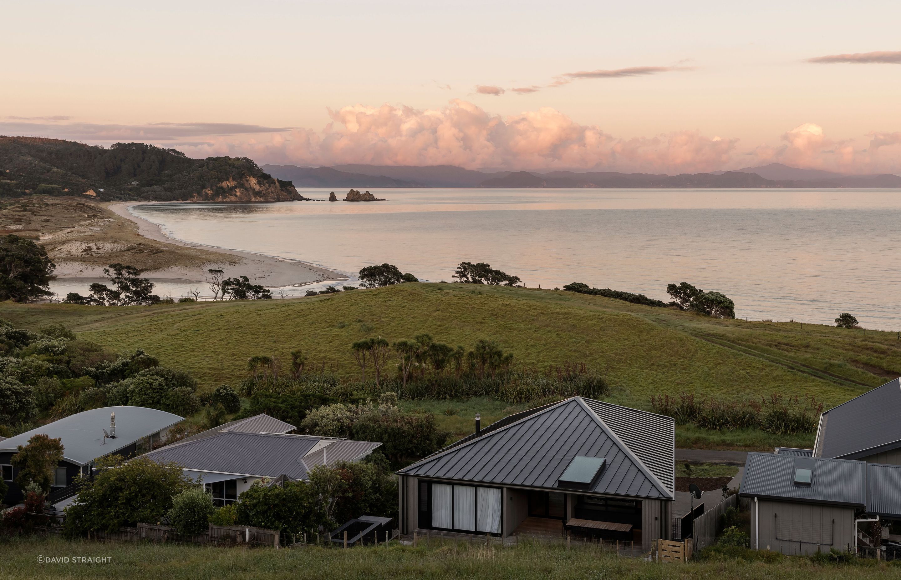 A view of the home from the hillside.