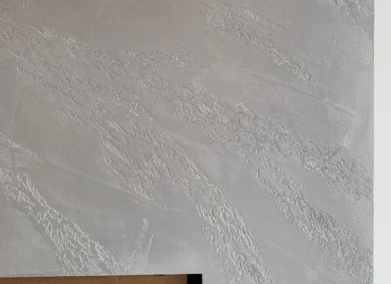 Fireplace, Split stone - Venetian plaster