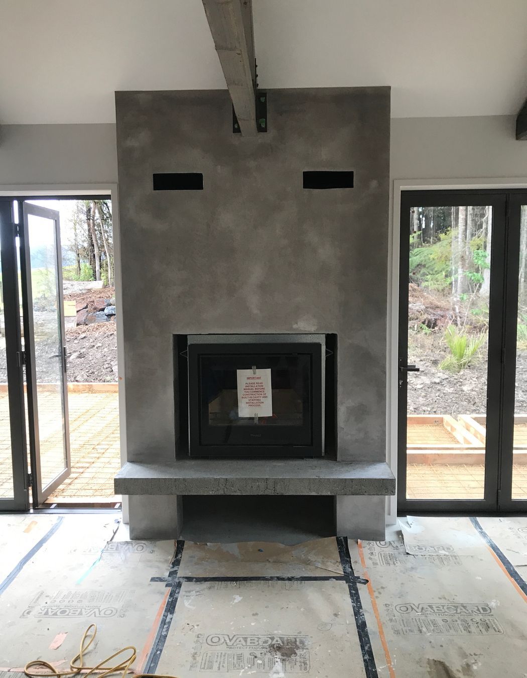 Venetian plaster - Fireplace - Aged concrete look