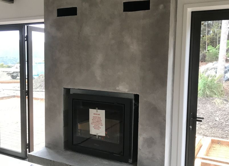 Venetian plaster - Fireplace - Aged concrete look